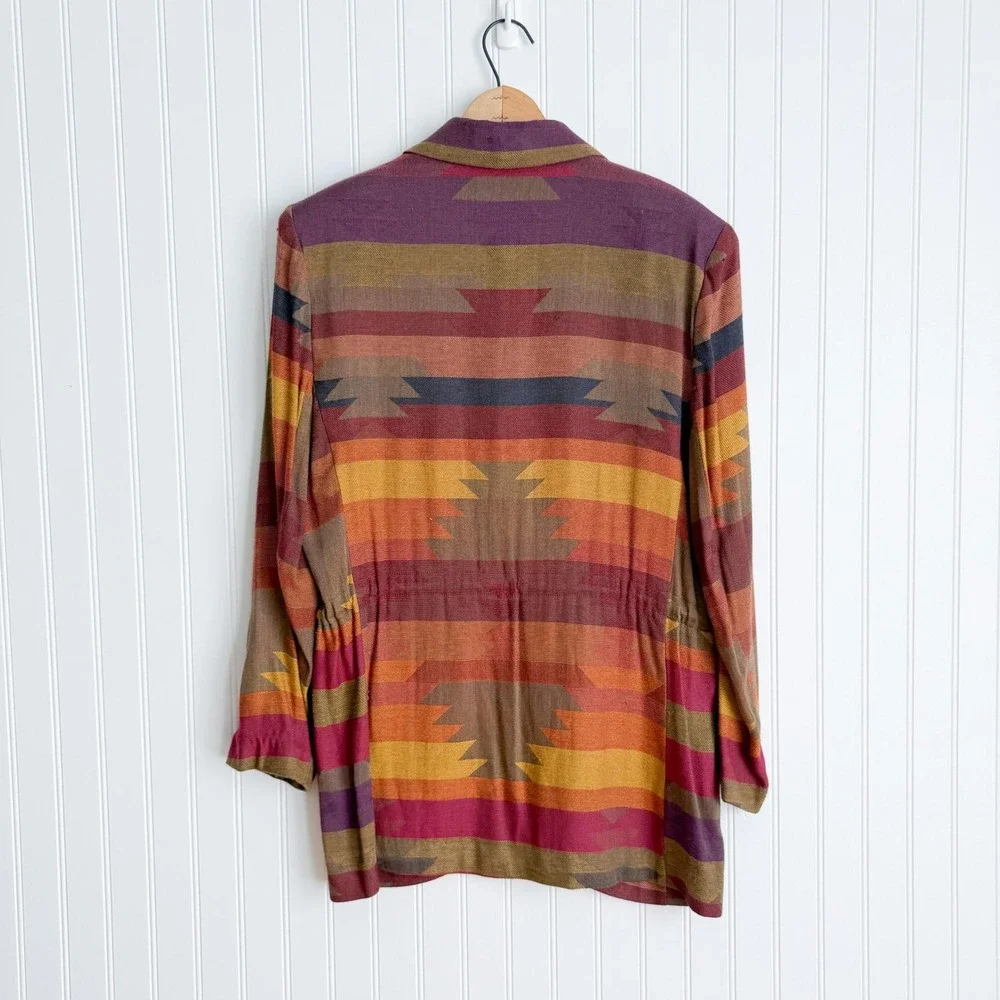 vtg Jordan & Nicole southwestern blanket jacket coat - Picture 5 of 5
